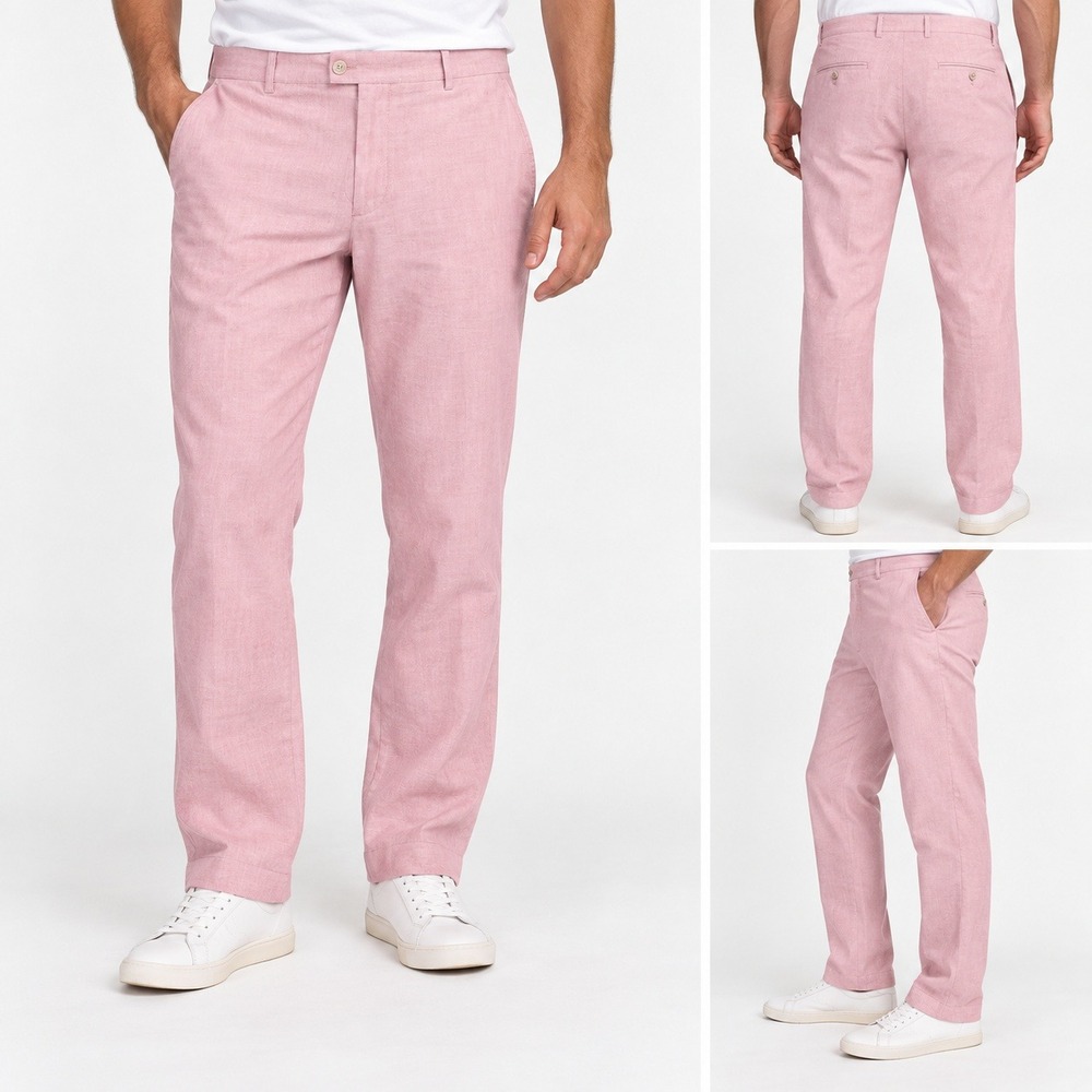 Joseph Abboud Linen Blend Pants Pink Slim Fit Trousers 32x32 Beach Wedding